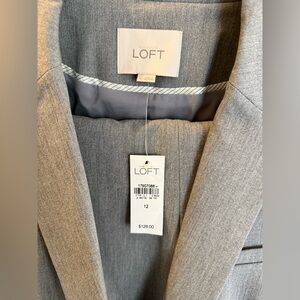 LOFT Brand New Grey Suit Set (Julie Trouser & Blaze) in Heather Gray